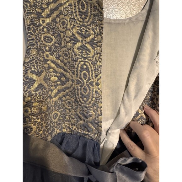 Girls Size 9 Jacquard Dress Sleeveless Dress with Jacket and Bag, Formal Blue - Picture 9 of 16